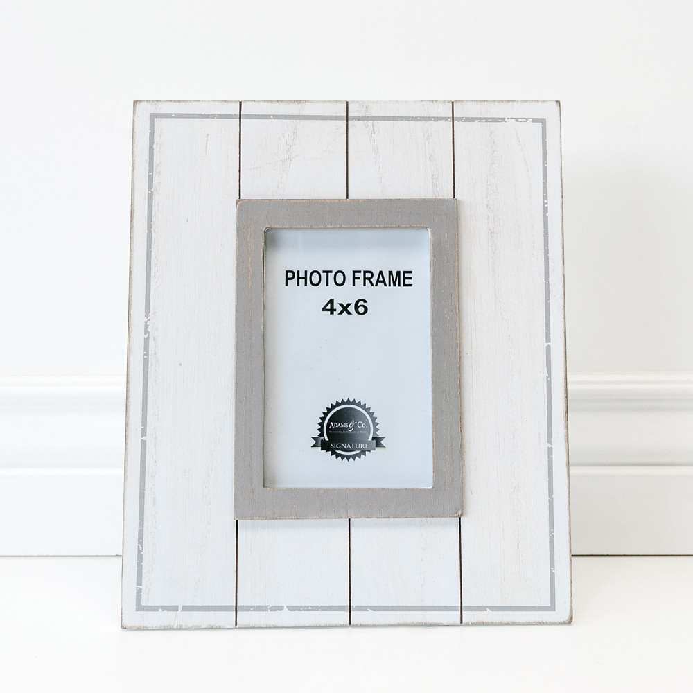 9 25x11x 5 Wood Photo Frame Wh Gy 4x6 Krumpet S Online