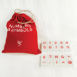 8.75" X 11" X 0.25" Bag of 30 Pieces 1.5" X 1.75" X 0.25" (Lollipop Numbers & Symbols) White/Red