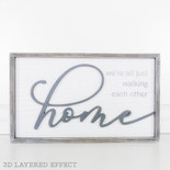 20" X 12" X 1.5" Wood Framed Sign (Home) White/Gray