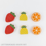 2.25" X 1.75" X .25" Wood Shapes Set of 6 (Fruits) Multicolor