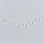 60" X 3" X .25" Pom Pom Garland (Snowflakes) White/Black