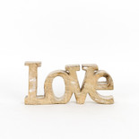 8" X 4" X 1" Mango Wood Cutout (Love) Natural/White