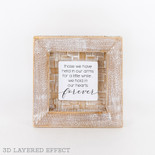 8" X 8" X 2" Bamboo Wood Framed Sign (Forever) White/Natural/Black