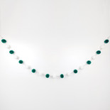 5" Pom Pom Garland, Green/White/Black