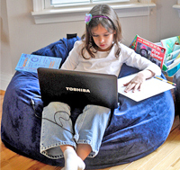 37 inch large bean bag with 10 year old