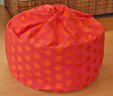 37" wide Delightful Dots - Hot Pink with Orange Dots