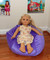 14" wide Doll purple cuddle soft