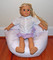 14 inch wide Doll Lavender Gingham