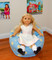 14 inch wide Doll Painted Daisies