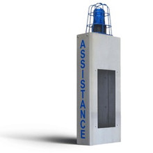 AiPhone IS-WBCA ADA WALL MOUNT ENCLOSURE W/LIGHT CAGE & ASSISTANCE LETTERING, Part No# IS-WBCA 

