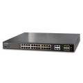 PLANET WGSW-28040P IPv6 Managed 24-Port 802.3af PoE Gigabit Ethernet Switch + 4-Port SFP (180W), Part No# WGSW-28040P
