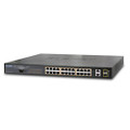 PLANET WGSW-2620HP SNMP Managed 24-Port 802.3at high power PoE 10/100 Switch + 2-Port Gigabit SFP (400W), Part No# WGSW-2620HP