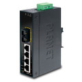 PLANET ISW-511 IP30 Slim Type 4-Port Industrial Ethernet Switch + 1-Port 100Base-FX(SC) (-10 - 60 C), Part No# ISW-511