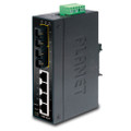 PLANET ISW-621T IP30 Slim Type 4-Port Industrial Ethernet Switch + 2-Port 100Base-FX(SC) (-40 - 75 C), Part No# ISW-621T