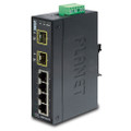PLANET ISW-621TF IP30 Slim Type 4-Port Industrial Ethernet Switch + 2-Port SFP Fiber (-40 - 75 C), Part No# ISW-621TF