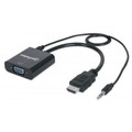 Manhattan HDMI to VGA Converter with audio (Retail blister), Stock# 151450