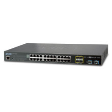 PLANET SGS-5220-24T2X IPv4/IPv6, L2+, 24-Port 10/100/1000Mbps TP with 4 Shared SFP Port + 2-Port 10G SFP+ Managed Stackable Switch, trunking stck up to 16 units, Part No# SGS-5220-24T2X