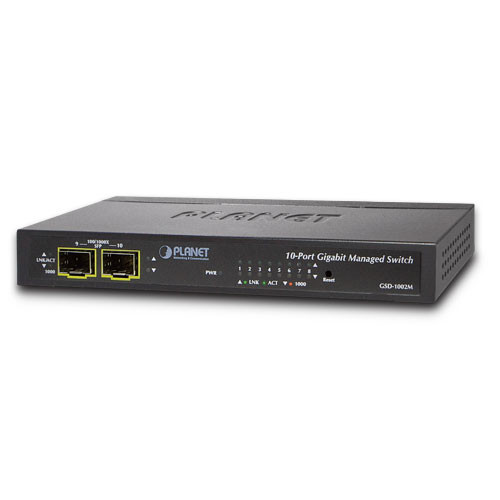 PLANET GSD-1002M IPv6 Managed 8-Port 10/100/1000Mbps + 2