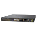 PLANET GS-4210-24P2S IPv4, 24-Port Managed 802.3at POE+ Gigabit Ethernet Switch + 2-Port 100/1000X SFP (300W), Part No# GS-4210-24P2S