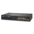 PLANET GS-4210-8P2T2S IPv4/IPv6, 8-Port Managed 802.3at POE+ Gigabit Ethernet Switch + 2-Port 10/100/1000Mbps RF45 + 2-Port 100/1000X SFP (240W), Part No# GS-4210-8P2T2S