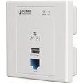 PLANET WNAP-W2200 802.11n 300Mbps In-Wall Access Point w/ USB Charger (EU Type), Part No# WNAP-W2200