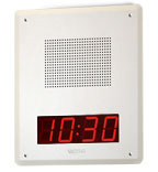 Valcom VIP-429A-D-IC IP Talkback Faceplate Speaker Unit w/Digital Clock, White, Part No# VIP-429A-D-IC