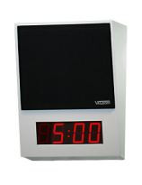 Valcom VIP-432A-DF-IC IP Talkback Speaker Faceplate Flush Mt. w/Digital Clock, Gray w/Black Grille, Part No# VIP-432A-DF-IC