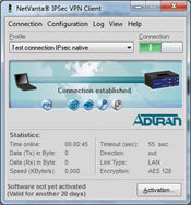 ADTRAN 1950360G1 NV SECURE VPN CLNT, 1 USR, Part No# 1950360G1