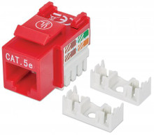 INTELLINET 210478 Cat5e Keystone Jack RED, Part# 210478