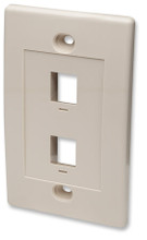 INTELLINET/Manhattan Wall Plate Flush Mount, 2-Outlet, Ivory, Stock# 162838