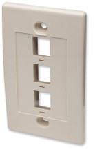 INTELLINET/Manhattan Wall Plate Flush Mount, 3-Outlet, Ivory, Part# 162944