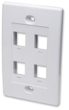 INTELLINET/Manhattan Wall Plate Flush Mount, 4-Outlet, White, Stock# 163316