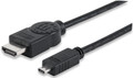 INTELLINET/Manhattan 390538 High Speed HDMI Cable with Ethernet Black, 2 m (6.6 ft.), Part# 390538