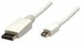 Manhattan 324724 Mini DisplayPort Monitor Cable 1 m (3.3 ft.), White, Stock# 324724