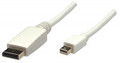 Manhattan 324748 Mini DisplayPort Monitor Cable 2 m (6.6 ft.), White, Stock# 324748