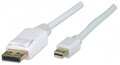 Manhattan 324830 Mini DisplayPort Monitor Cable 3 m (10 ft.), White, Part# 324830