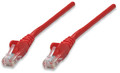 INTELLINET/Manhattan 347457 Network Cable, Cat5e, UTP 1 ft. (0.3 m), Red, Part# 347457