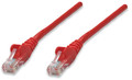 INTELLINET/Manhattan 345101 Network Cable, Cat5e, UTP 1.5 ft. (0.5 m), Red, Part# 345101
