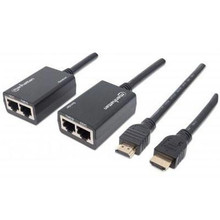 Manhattan 1080p HDMI over Ethernet Extender with Integrated Cables, Part# 207386