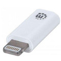 Manhattan - Strategic Micro-b Female/lightning Connector Male, White.for Iphone 5s, Iphone 5c, Ipo