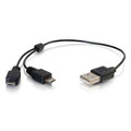 C2g Usb Charging Y Cable, Ultra Flexible Solution For Charging Two Smartphones, Tabl