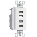 Ps Quad USB Charger Recp Wht