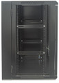 INTELLINET 19 Inch Double Section Wallmount Cabinet, 15U, 21.7 Inch (550 mm) Depth, Assembled, Black, Part# 712019