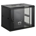 Intellinet 19 Inch Double Section Wallmount Cabinet, 9U, 21.7 Inch (550 mm) Depth, Assembled, Black, Part# 711845