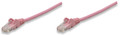 INTELLINET 392754 Network Cable, Cat6, UTP  1.5 ft. (0.5 m), Pink (10 Packs), Stock# 392754