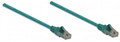 Intellinet IEC-C6-GR-100, Network Cable, Cat6, UTP, RJ45 Male / RJ45 Male, 30.0 m (100 ft.), Green, Part# 342551
