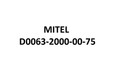 Mitel D0063-2000-00-75 HD Handset, Part# D0063-2000-00-75