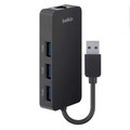 3 Port USB Hub With Ethernt Adptr