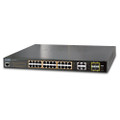 Planet 24-Port 10/100/1000T 802.3at PoE + 4-Port Gigabit TP/SFP Combo Managed Switch, Part# PN-GS-4210-24P4C