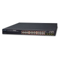 Planet Layer 3 24-Port 10/100/1000T 802.3at PoE + 4-Port 1000X SFP Stackable Managed Switch (370W), Part# PN-SGS-6340-24P4S